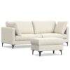 Ava - Mid Century Sofa With Ottoman Set - Cream - Image 6