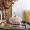 Pumpkin Ornament Decor For Holiday Harvest Festival Fall Festival & Thanksgiving (Set of 2) - Orange / White - Image 3