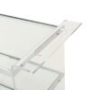 Elegant Acrylic Bar Cart With Tempered Glass Shelves And Rattan Metal Frame - Clear - Image 9