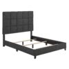 Queen Size Gray Squares Upholstered Platform Bed - Image 3