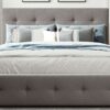 Queen Size Upholstered Platform Bed With 2 Drawers And 1 Twin Long Trundle - Light Gray - Image 25