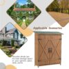Outdoor Storage Shed With Lockable Door, Wooden Tool Storage Shed With Detachable Shelves & Pitch Roof - Yellow Brown - Image 6