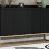 Modern Sideboard Elegant Buffet Cabinet With Large Storage Space For Dining Room, Entryway - Black - Image 19