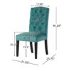 Harriet - Tufted Dining Chairs With Solid Wood Frame And Soft (Set of 2) - Teal Green - Image 3