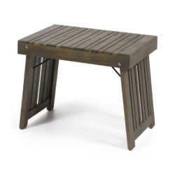 Temptation - Outdoor Foldable Side Table With Slat Design - Gray