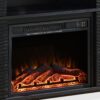 Modern Wood Cabinet With Adjustable Shelves And Embedded Fireplace With Remote Control - Black Oak - Image 8