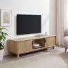 Modern Fluted Door Minimalist TV Stand For TVs Up To 65" - Coastal Oak - Image 3