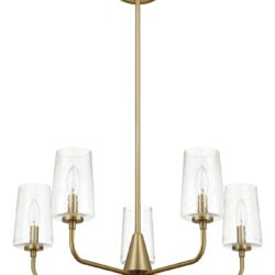 Dazzle - 5 Lights Chandelier With Clear Seeded Satin - Antique Brass / Clear / Gold