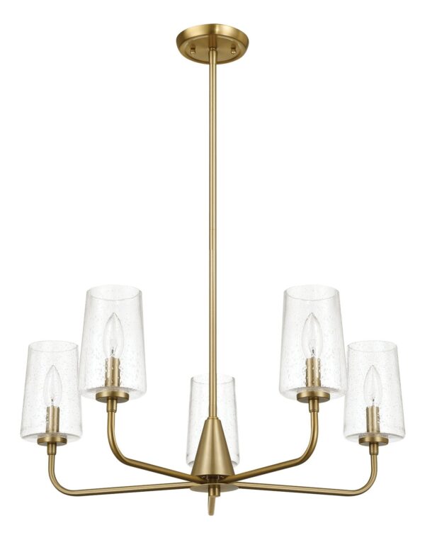 Dazzle - 5 Lights Chandelier With Clear Seeded Satin - Antique Brass / Clear / Gold