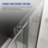 Frameless Shower Door, Sliding Shower Door, With Premium Thick Tempered Glass Shower Enclosure, Double Side Easy Clean Coat, Finished With Buffer - Chrome - Image 3