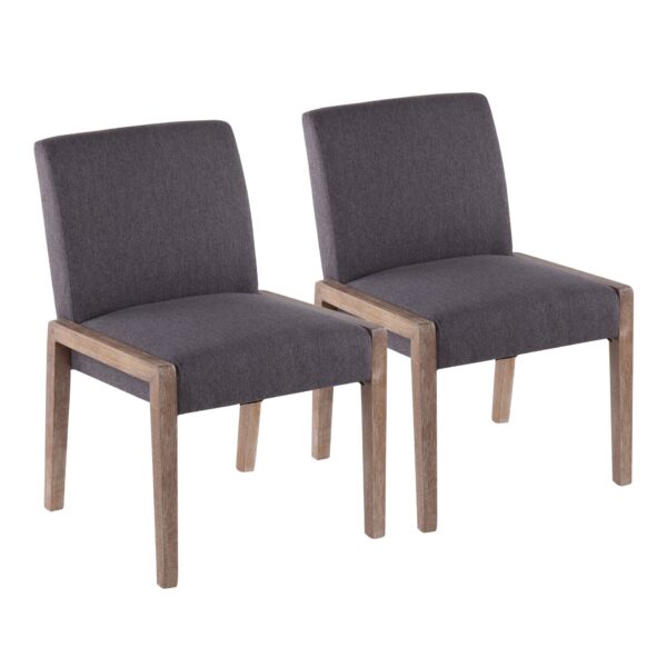 Carmen - Contemporary Chair (Set of 2) - White Washed / Gray