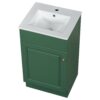 18" Bathroom Vanity With Sink, & Ceramic Cabinet With Adjustable Shelf - Green - Image 11
