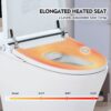 Heated Seat Smart Toilet Without Bidet, Upmarket Compact Dual Flush Toilet 1 / 1.28 Gpf, Tank Less Toilet With Adjustable Temp Heated Seat, Foot Sensor Flush - White Night Light, Knob Control, Power Out - Image 4