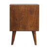 Cube Carved Bedside Table Nightstand - Chestnut - Image 10