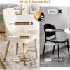 Modern Sponge-Filled Dining Chair, Solid Wood Metal Legs, Suitable For Restaurants, Living Rooms And Rooms (Set of 2) - White - Image 4
