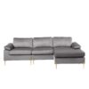 Shannon - Velvet Sectional Sofa With Chaise - Gray - Image 9