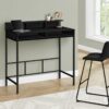 Computer Desk, Home Office, Standing, Storage Shelves, Laptop, Contemporary & Modern - Black - Image 3