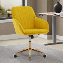 Swivel Office Chair - Bright Yellow / Gold
