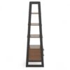 Sawhorse - Solid Walnut Veneer And Ladder Shelf With Storage - Dark Brown - Image 4