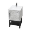 Modern Freestanding Bathroom Vanity With Ceramic Sink, Hot And Cold Faucet, 1 Door Cabinet & Open Iron Shelf, Magnesium Oxide And Iron Frame - White - Image 9