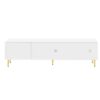 Modern TV Stand For Up To 70" TV, Entertainment Center TV Media Console Table, With 3 Shelves And 2 Cabinets, TV Console Cabinet Furniture For Living Room - White - Image 14