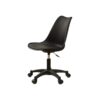 Pp With Wheels Adjustable Height Office Chair For Study, Modern Armless Swivel Plastic Chair For Living Room - Black - Image 9