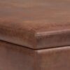 Owen - Extra Large Square Coffee Table Storage Ottoman - Distressed Saddle Brown - Image 4