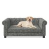 Modern Linen Fabric Elevated Pet Bed For Small And Medium Dogs - Light Gray - Image 6