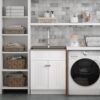 Beckham - Laundry Cabinet With Faucet And Stainless Steel Sink - White - Image 8