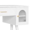Elegant Vanity Makeup Table & Chair Set Modern Dressing Table With Organizer Writing Desk Charging Port Engineered Wood - White - Image 9