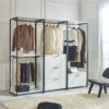 Fiona - Freestanding Walk In Wood Closet System, Metal Frame Melamine - White - Image 8
