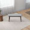 Carlos-Upholstered Solid Wood Bench - Gray - Image 4