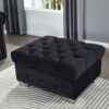 Reversible Sectional Sofa 4 Seater Oversized Convertible L Shaped Couch Velvet Sofa Couch - Black - Image 10