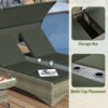 Patio Daybed Outdoor Daybed Sun Lounger With Shelter Roof With Adjustable Backrest, Storage Box And 2 Cup Holders For Patio, Balcony, Poolside - Gray - Image 4