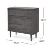 Nystrom - Mid Century Modern 3 Drawer Chest - Gray - Image 3