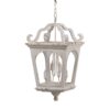 4 Light Wood Chandelier, Hanging Light Fixture With Adjustable Chain For Kitchen, Bulb Not Included - Cream White - Image 2