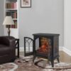 3D Flame Electric Infrared Quartz Fireplace Stove With Remote Control - Antique Black - Image 2