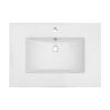 Ceramic Rectangular Bathroom Vanity Top Drop In Single Sink With Pre Drilled Faucet Hole & Built In Overflow Easy Clean Glazed Surface - White - Image 8