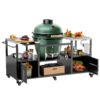 Outdoor Grill Table For Big Egg Style Bbq With Metal Grill Cart And Storage Box And Metal And Stainless Steel - Black / Silver - Image 4