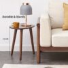 Center Table Low Table 100% Solid Oak Wood Top Plate Desk Pebble Shaped Natural Wooden Coffee Table - Walnut - Image 2