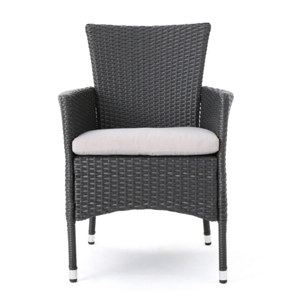 Dimensional Outdoor Dining Chair With Cushion Seat And Iron Frame (Set of 2) - Gray