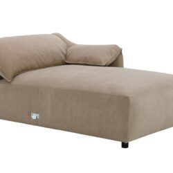 Veata - Suede Sectional Sofa With Right Hand Facing Chaise - Light Brown