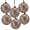 Christmas Ball Ornaments, Glass Decorative Hanging Ball Christmas Tree Ornaments, For Holiday Party Decorations (Set of 6) - Gold - Image 2