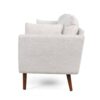 Diaphanous - Upholstered 3 Seater Sofa With 2 Accent Pillows And Wood Legs - Beige - Image 4