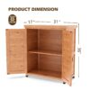 Rustic Cedar Potting Bench With Storage Cabinet And Metal Table Top For Outdoor Patio - Light Brown - Image 2