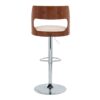 Cecina - Mid-Century Modern Adjustable Height Barstool With Swivel With Oval Footrest (Set of 2) - Chrome / Walnut / Cream - Image 5