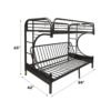 Eclipse - Twin Long Queen Futon Bunk Bed - Black - Image 5