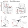 35.4" Electric Power Lift Recliner Chair, Fabric Recliner Chair, Home Theater Seating, Living Room Chair, Side Pocket, Remote Control - Light Gray - Image 12