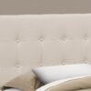 Queen Size, Bed Headboard Only, Upholstered Transitional - Beige - Image 2