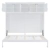Full Size Space Saving Murphy Wall Bed With Top Cabinets, Flexible Slats - White - Image 16